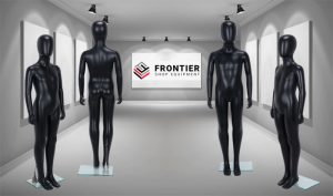 Child Egg-Head Mannequin in Black 120cm FR-R336B. Perfect for window displays or instore merchandising