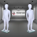 Child Egg-Head Mannequin in White 100cm FR-R343. Perfect for window displays or instore merchandising