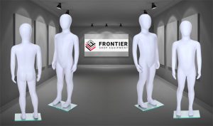 Child Egg-Head Mannequin in White 100cm FR-R343. Perfect for window displays or instore merchandising