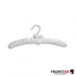 42cm Ladies Satin Covered Padded Dress Hanger White  FR-R1044