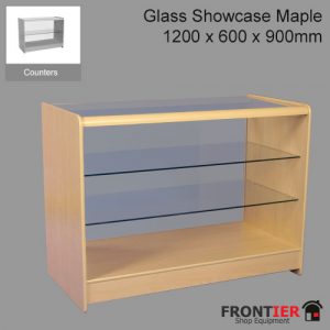 Shop Counter Maple Glass Display 1200x600x900mm FR-R1510