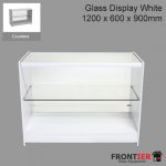 Shop Counter White Glass Display 1200x600x900mm FR-R1513