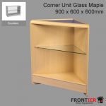 Shop Counter Corner Maple with Glass 600x600x900mm FR-R1520