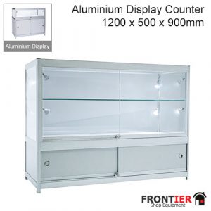Glass Display Showcase Aluminium 1200mm FR-R1554A
