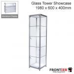 Glass Tower Showcase Aluminium 1980mm FR-R1560