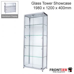 Glass Tower Showcase Aluminium 1980mm FR-R1564
