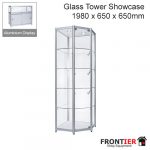 Glass Wall Mounted Corner Showcase Aluminium 1980mm FR-R1565