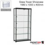 Glass Tower Showcase Black Aluminium 1980mm FR-R1576