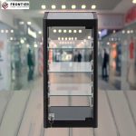 counter top display case in silver with clear glass