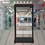 counter top display case in silver with clear glass