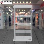 counter top display case in silver with clear glass