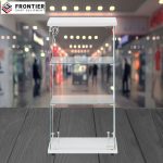 counter top display case in silver with clear glass