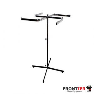 4 Way Swastika Garment Rail - Chrome - FR-R27