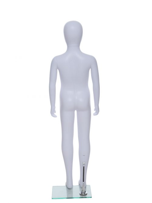 Child Egg-Head Mannequin in White 120cm FR-R336. Perfect for window displays or instore merchandising.