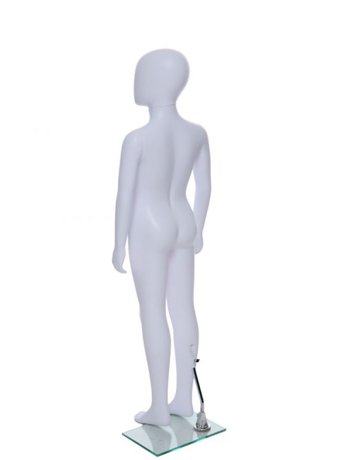 Child Egg-Head Mannequin in White 120cm FR-R336. Perfect for window displays or instore merchandising.