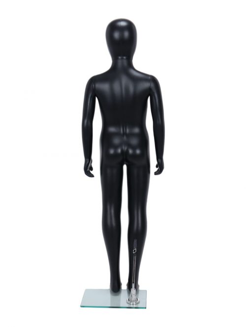 Child Egg-Head Mannequin in Black 120cm FR-R336B. Perfect for window displays or instore merchandising