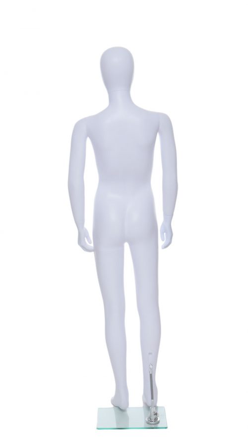 Child Egg-Head Mannequin in White 160cm FR-R339. Perfect for window displays or instore merchandising