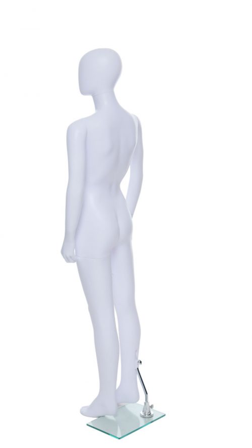 Child Egg-Head Mannequin in White 160cm FR-R339. Perfect for window displays or instore merchandising