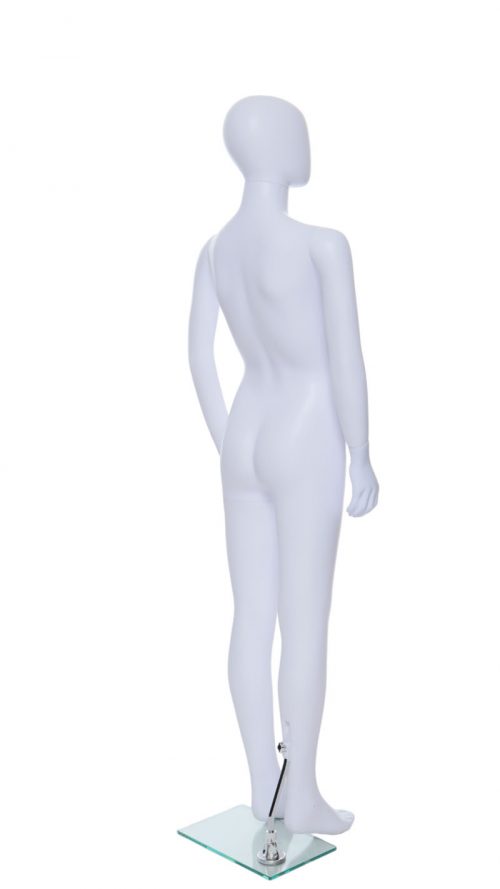 Child Egg-Head Mannequin in White 160cm FR-R339. Perfect for window displays or instore merchandising