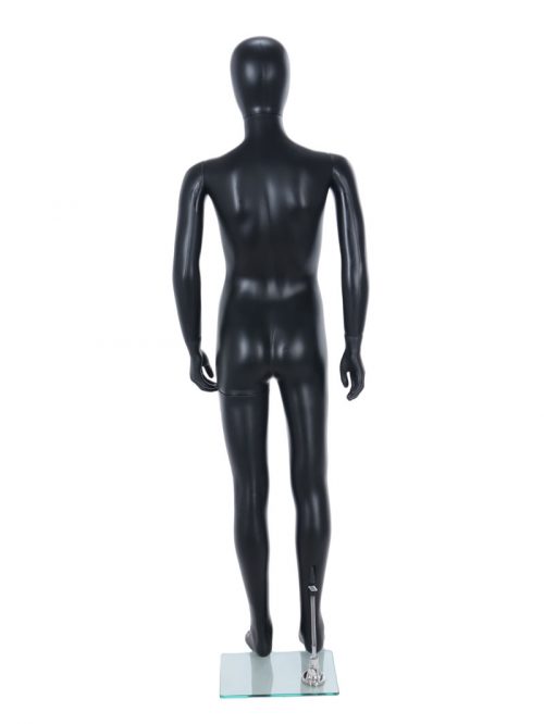 Child Egg-Head Mannequin in Black 180cm FR-R339B. Perfect for window displays or instore merchandising