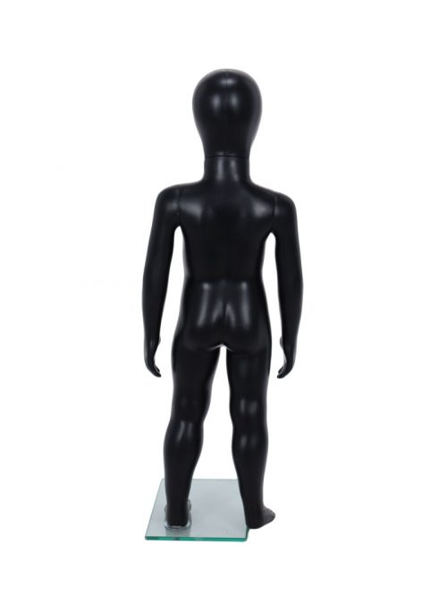 Child Egg-Head Mannequin in Black 80cm FR-R342B. Perfect for window displays or instore merchandising