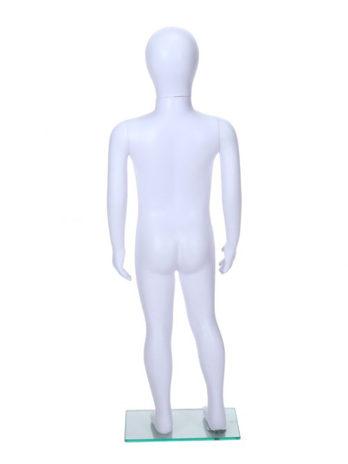 Child Egg-Head Mannequin in White 100cm FR-R343. Perfect for window displays or instore merchandising