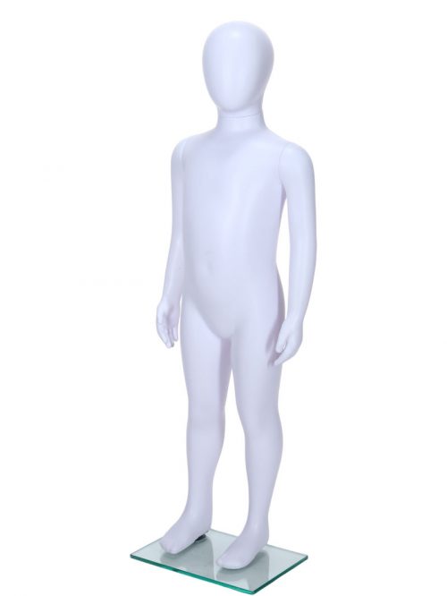 Child Egg-Head Mannequin in White 100cm FR-R343. Perfect for window displays or instore merchandising