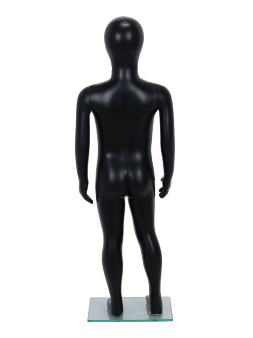 Child Egg-Head Mannequin in Black 100cm FR-R343B. Perfect for window displays or instore merchandising