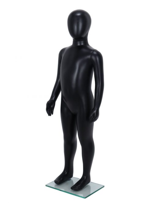 Child Egg-Head Mannequin in Black 100cm FR-R343B. Perfect for window displays or instore merchandising