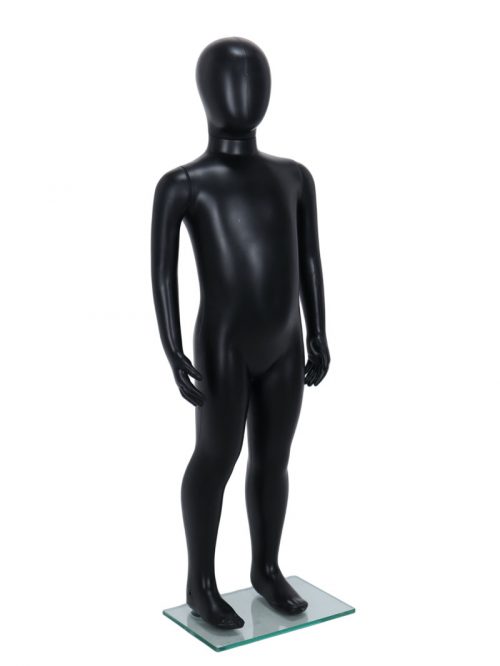 Child Egg-Head Mannequin in Black 100cm FR-R343B. Perfect for window displays or instore merchandising
