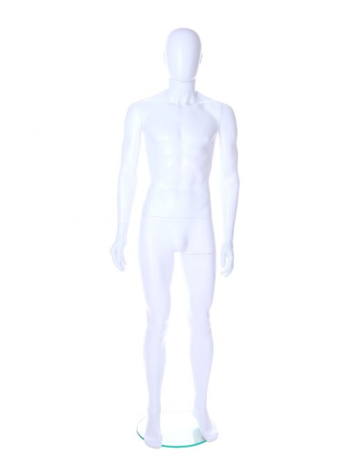 Male Matt White Egg Head Mannequin with Ears FR-R348 - Image 2