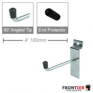 Slatwall 100mm / 4" Straight Hook 90 Degree Upturn FR-R502