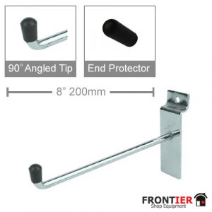 Slatwall 200mm / 8" Straight Hook 90 Degree Upturn FR-R504