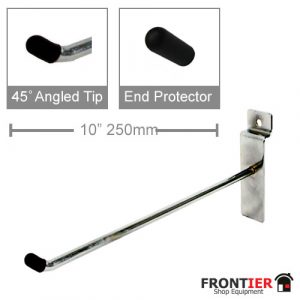 Slatwall 250mm / 10" Straight Hook 45 Degree Upturn (Box of 100) FR-R505A
