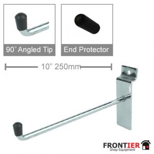 Slatwall 250mm / 10" Straight Hook 90 Degree Upturn FR-R505