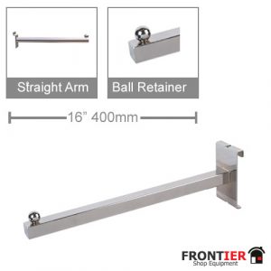 Slatwall Straight Arm Chrome 400mm  FR-R507A
