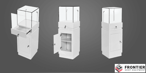 Glass Cube Display Plinth with LED lighting