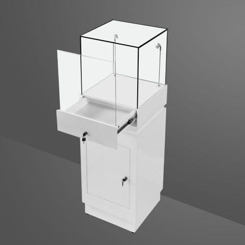 Glass Cube Display Plinth with LED lighting