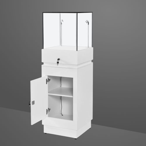 Glass Cube Display Plinth with LED lighting