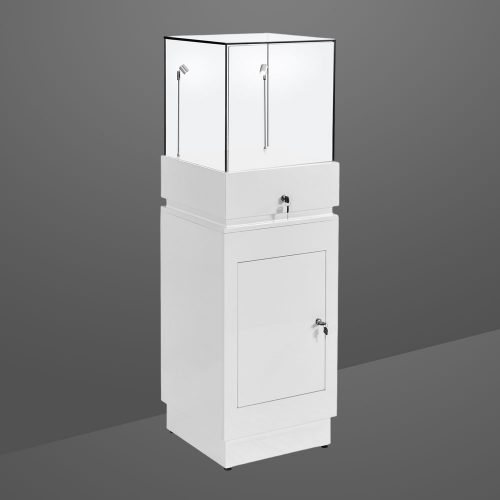 Glass Cube Display Plinth with LED lighting