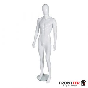 Male Gloss White Egg Head Mannequin FR-R325