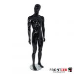 Male Gloss Black Mannequin with Facial Features FR-R331