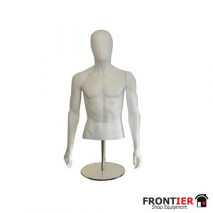Male White Torso with Egg Head & Arms Mannequin FR-R373