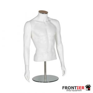 Male White Torso with Arms Mannequin FR-R374