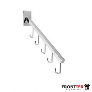 Gridwall 5 Hook Waterfall Arm - Chrome - FR-R422
